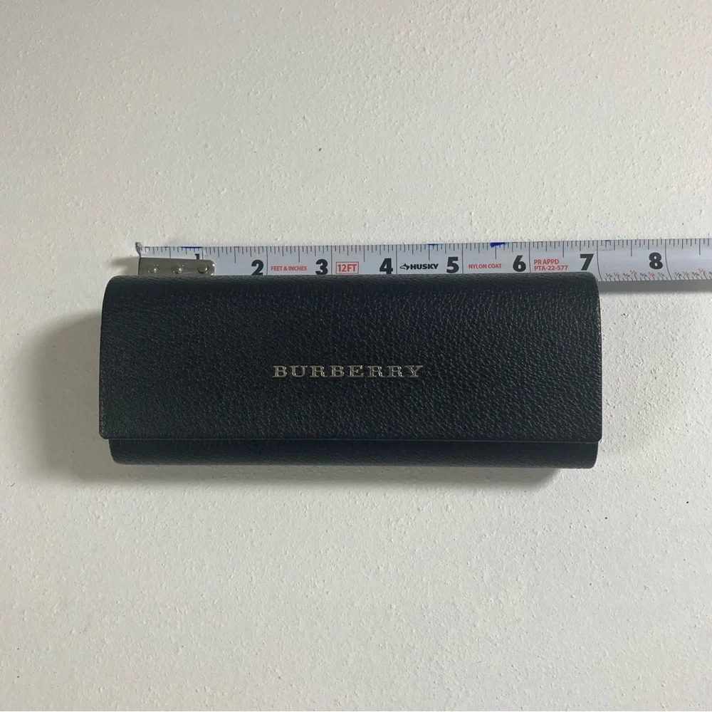 Burberry Glasses Case Black Leather Hard Shell Magnetic Close Sunglasses